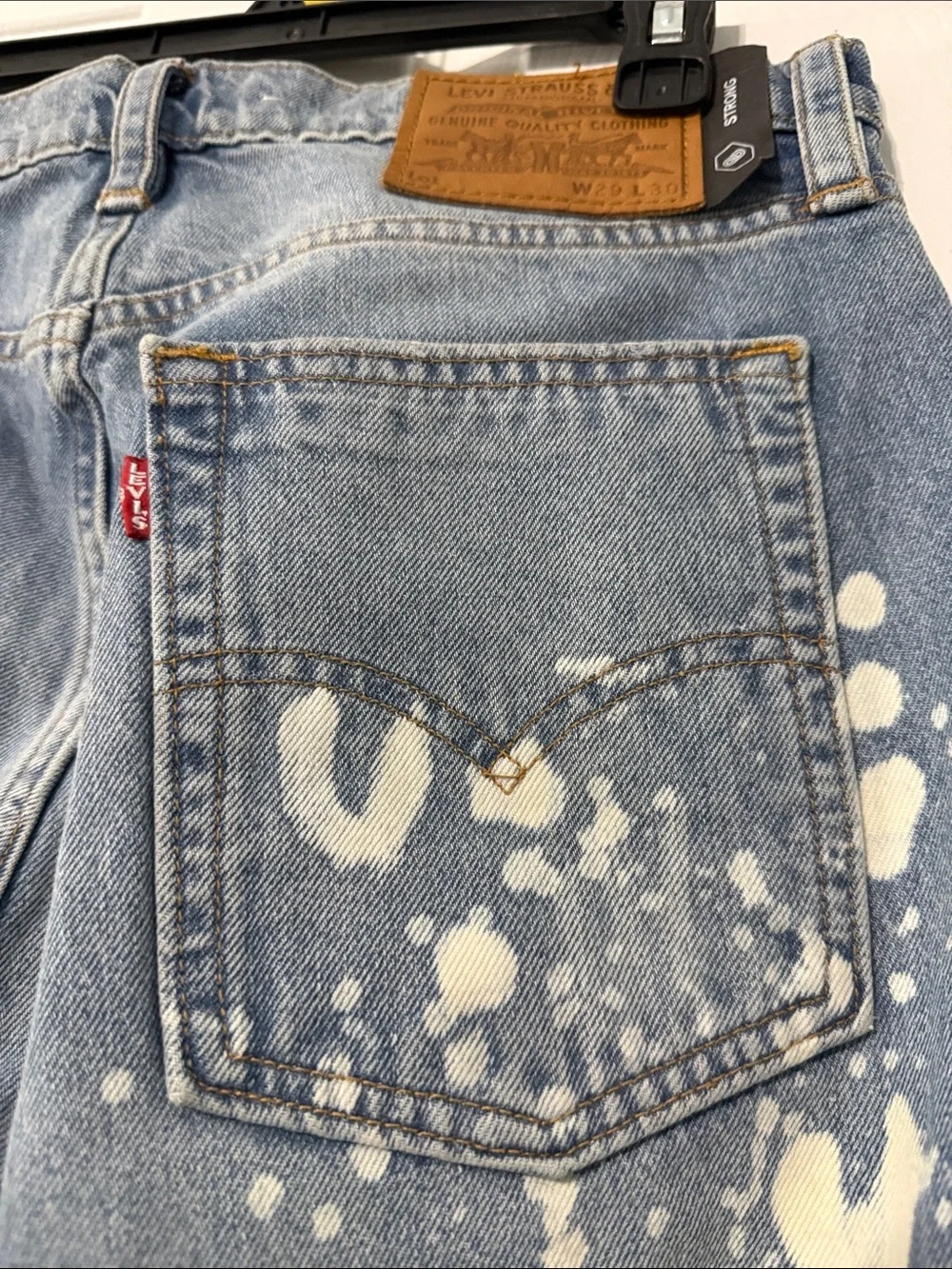 Men’s Levi's Skateboarding Baggy 5-Pocket Jeans 29x30 Bleach Paint Splatter NWOT